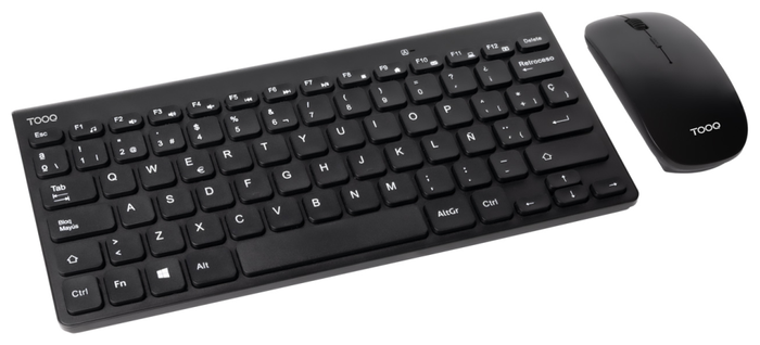 Tooq TQKMW-3101-B Teclado Compacto y Ratón Slim Inalámbrico Negro