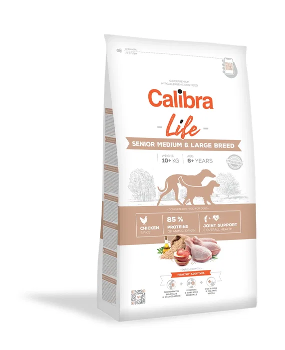 Calibra Dog Life Senior Medium & Large Alimento Hipoalergénico con Pollo para Perros Senior de Razas Medianas y Grandes, 2,5 kg Calibra Dog Life Senior Medium & Large Alimento Hipoalergénico con Pollo para Perros Senior de Razas Medianas y Grandes, 2,5 kg