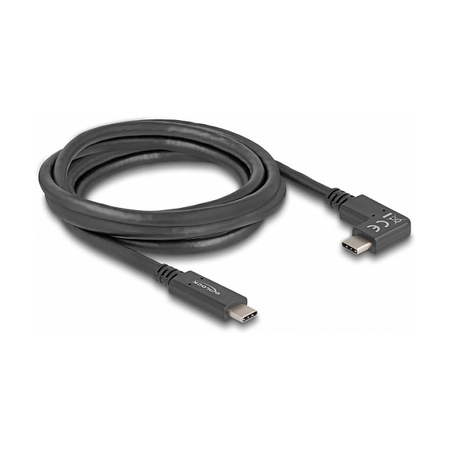 DeLOCK Cable USB Type-C a USB Type-C Angular 2 m 60 W 5 Gbps Negro DeLOCK Cable USB Type-C a USB Type-C Angular 2 m 60 W 5 Gbps Negro