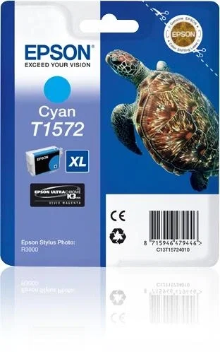 Epson Turtle Cartucho T1572 Cian Alto Rendimiento (XL) Epson Turtle Cartucho T1572 Cian Alto Rendimiento (XL)