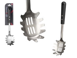 Kinvara Pala Espagueti Mango Suave Negro Mate 32x5x8 cm Acero y Plástico (Set de 24)