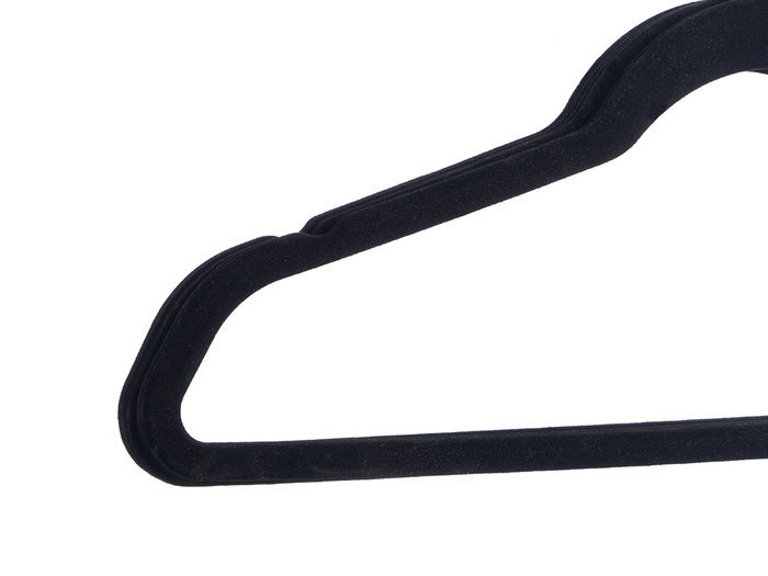 Kipit Set 6 Perchas Flocadas Negras 44x23x4cm (Set de 24)