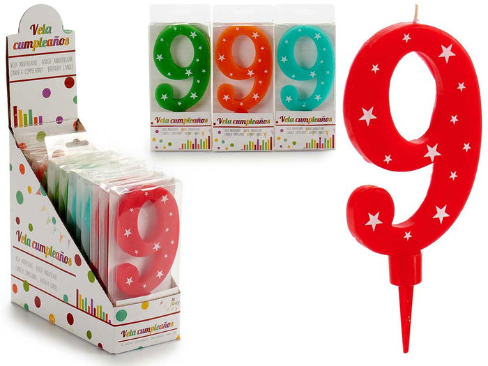 Arte Regal Vela Cumpleaños Numeros Gr 9 Surtidos Col 17 x 8 x 1 cm (Set de 36) Arte Regal Vela Cumpleaños Numeros Gr 9 Surtidos Col 17 x 8 x 1 cm (Set de 36)