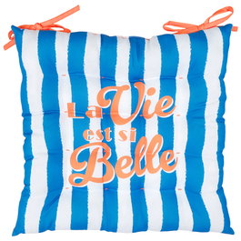 Home Deco Factory Cojín Silla Hidrófugo 40x40 cm Colección Dolce Vita - Varios Modelos (Amarillo/Azul, Azul/Naranja, Rosa/Rojo)