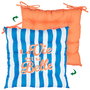 Home Deco Factory Cojín Silla Hidrófugo 40x40 cm Colección Dolce Vita - Varios Modelos (Amarillo/Azul, Azul/Naranja, Rosa/Rojo)