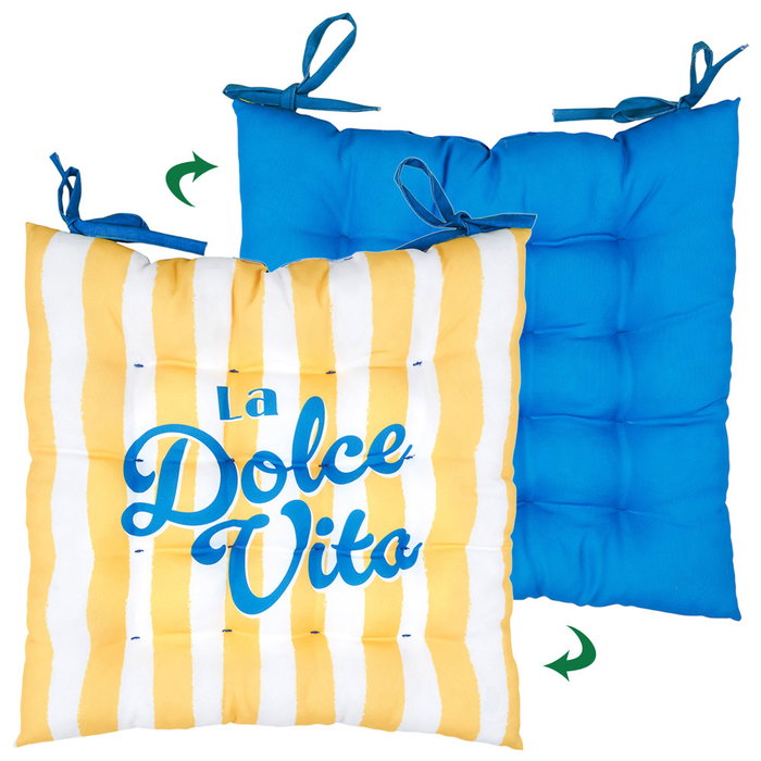 Home Deco Factory Cojín Silla Hidrófugo Estampado 40x40 cm - Colección Dolce Vita - Amarillo, Azul, Naranja, Rosa, Rojo Home Deco Factory Cojín Silla Hidrófugo Estampado 40x40 cm - Colección Dolce Vita - Amarillo, Azul, Naranja, Rosa, Rojo