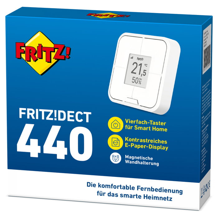 AVM FRITZ!DECT 440 Taster para control Smart Home con pantalla, Blanco