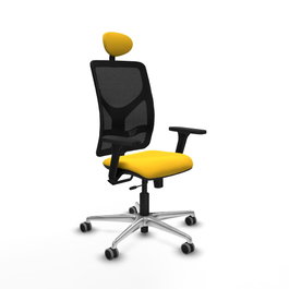 PIQUERAS Y CRESPO Silla de oficina Motilla con mecanismo Sincro/Traslack Amarillo y Negro