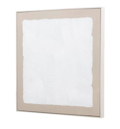 DKD Home Decor Cuadro Beige Blanco Lona Pino Moderno 82 x 82 x 4.5 cm (2 Unidades)
