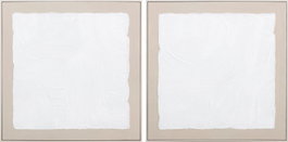 DKD Home Decor Cuadro Beige Blanco Lona Pino Moderno 82 x 82 x 4.5 cm (2 Unidades)