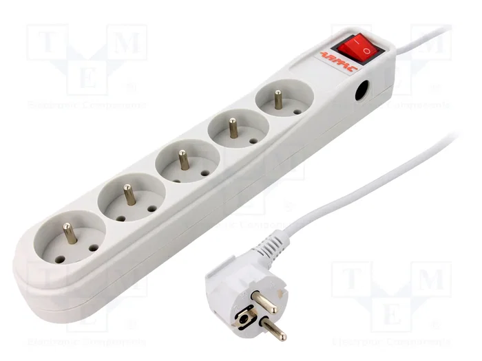 Armac ARC 5 Regleta de alimentación con 5 tomas y cable de 5m, gris
