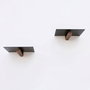 Hanah Home WR042 Estantería de Tubo, Madera de Carpe y Metal, 21x15x6 cm (2 Piezas), Marrón y Negro