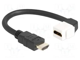 DeLOCK Cable HDMI Macho a Hembra 90° 8K 20 cm Negro/Blanco