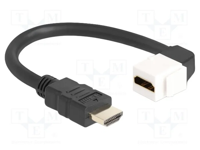 DeLOCK Cable HDMI Macho a Hembra 90° 8K 20 cm Negro/Blanco DeLOCK Cable HDMI Macho a Hembra 90° 8K 20 cm Negro/Blanco