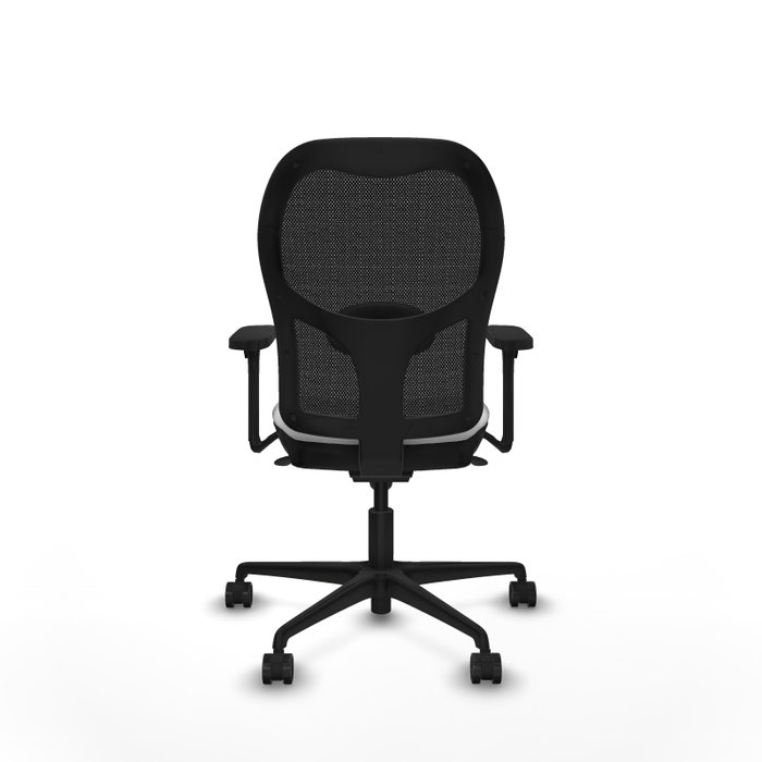 PIQUERAS Y CRESPO Silla de oficina Jorquera con mecanismo Sincro, tela blanca y malla negra PIQUERAS Y CRESPO Silla de oficina Jorquera con mecanismo Sincro, tela blanca y malla negra