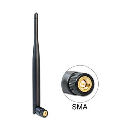 DeLOCK 89438 Antena WLAN SMA 5 dBi Omnidireccional con Gelenk/Junta para 802.11 a/b/g/n/ac, Negro