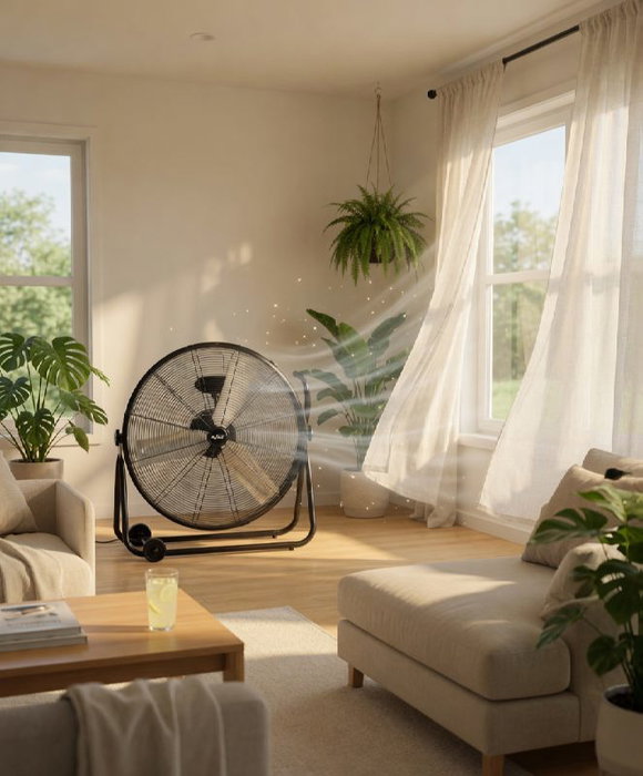 AVANT Ventilador Industrial de Pie, 60 cm de Diámetro, 160 W