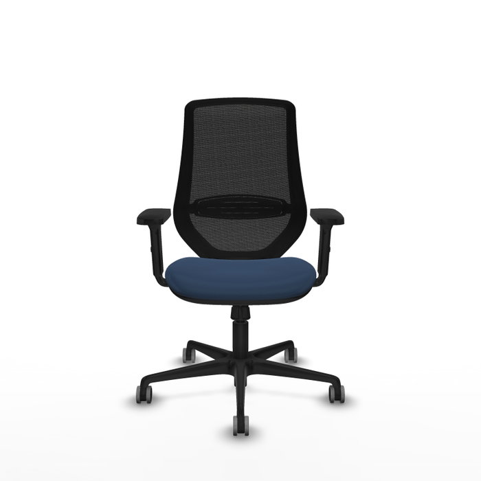 PIQUERAS Y CRESPO Silla de oficina Mardos con mecanismo Sincro, Azul marino y Negro