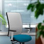 PIQUERAS Y CRESPO Silla de oficina Zulema con mecanismo Sincro, Gris y Blanco