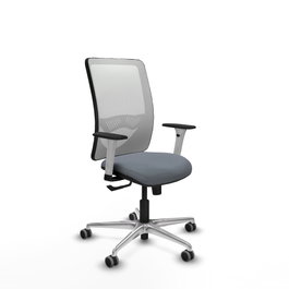 PIQUERAS Y CRESPO Silla de oficina Zulema con mecanismo Sincro, Gris y Blanco