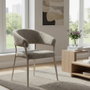 Home Deco Factory Silla Diseño Emilia Taupé Colección Terra Nova, Poliéster y Madera 55x55x78 cm