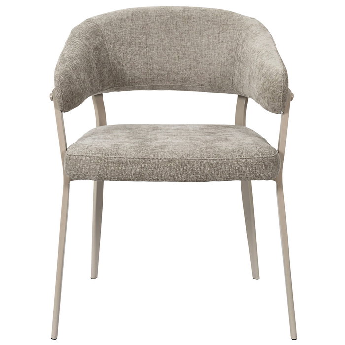 Home Deco Factory Silla Diseño Emilia Taupé Colección Terra Nova, Poliéster y Madera 55x55x78 cm Home Deco Factory Silla Diseño Emilia Taupé Colección Terra Nova, Poliéster y Madera 55x55x78 cm