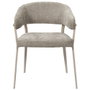 Home Deco Factory Silla Diseño Emilia Taupé Colección Terra Nova, Poliéster y Madera 55x55x78 cm