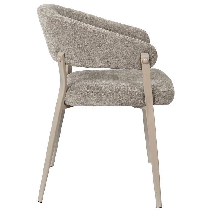 Home Deco Factory Silla Diseño Emilia Taupé Colección Terra Nova, Poliéster y Madera 55x55x78 cm Home Deco Factory Silla Diseño Emilia Taupé Colección Terra Nova, Poliéster y Madera 55x55x78 cm