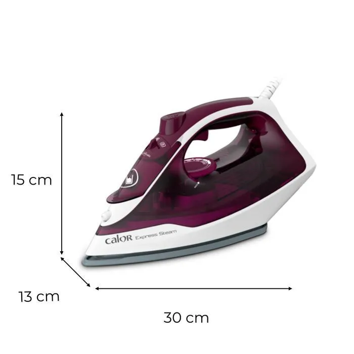 CALOR FV2835C0 Plancha, Caudal de vapor 35 g/min, Función vapor 160 g/min, Suela de cerámica, Cocción al vapor vertical