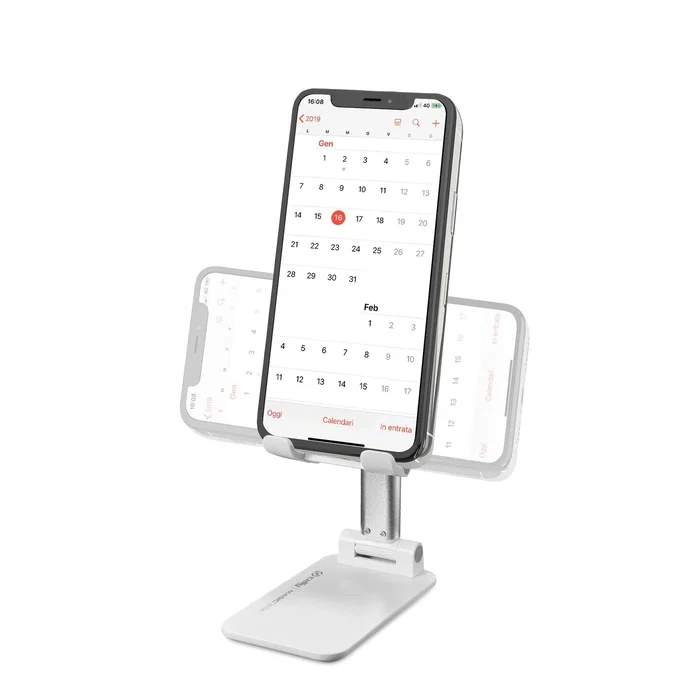 Celly Magic Desk Soporte Pasivo Plegable para Escritorio, Compatible con Smartphone y Tablet hasta 10.5", Color Blanco
