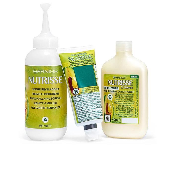 Garnier Nutrisse Crème - Coloración Permanente para Cobertura 100% de Canas - #7.3 Rubio Dorado - Pack de 3 Unidades