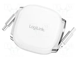 LogiLink Cable USB 2.0 Tipo-C Retráctil de 1 m, 60W, Blanco