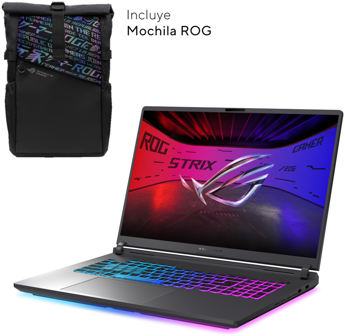 ASUS ROG Strix G18 G815LR-S9046 Portátil Gaming 18" WQXGA 240Hz Intel Core Ultra 9 275HX 32GB RAM 1TB SSD RTX 5070 Ti 12GB Sin Sistema Operativo Gris Eclipse Teclado QWERTY Español