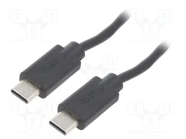 QOLTEC Cable USB 2.0 a USB-C de 3m, Negro