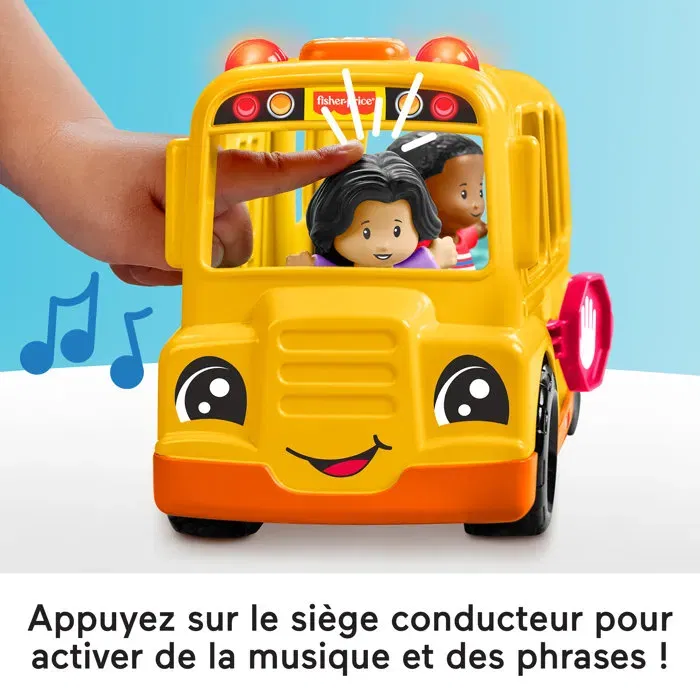 Fisher-Price Autobús Escolar Little People Vehículo de Empuje Musical HYT03