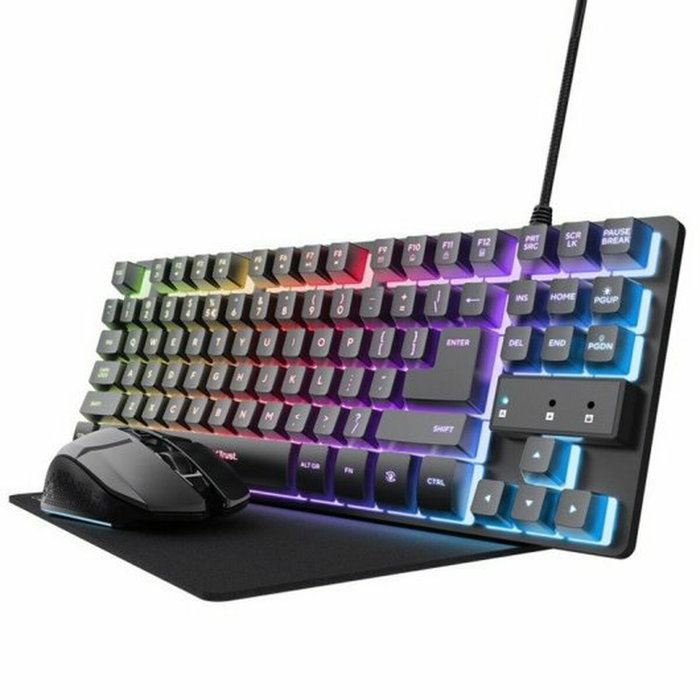 Trust Gaming Pack GXT 794W Blanco (Teclado RGB, Ratón Inalámbrico y Alfombrilla)