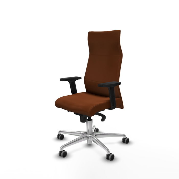 PIQUERAS Y CRESPO Sillón Albacete con mecanismo Sincro, Similpiel Marrón, Base aluminio y Brazos 2D PIQUERAS Y CRESPO Sillón Albacete con mecanismo Sincro, Similpiel Marrón, Base aluminio y Brazos 2D