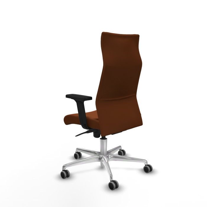 PIQUERAS Y CRESPO Sillón Albacete con mecanismo Sincro, Similpiel Marrón, Base aluminio y Brazos 2D PIQUERAS Y CRESPO Sillón Albacete con mecanismo Sincro, Similpiel Marrón, Base aluminio y Brazos 2D