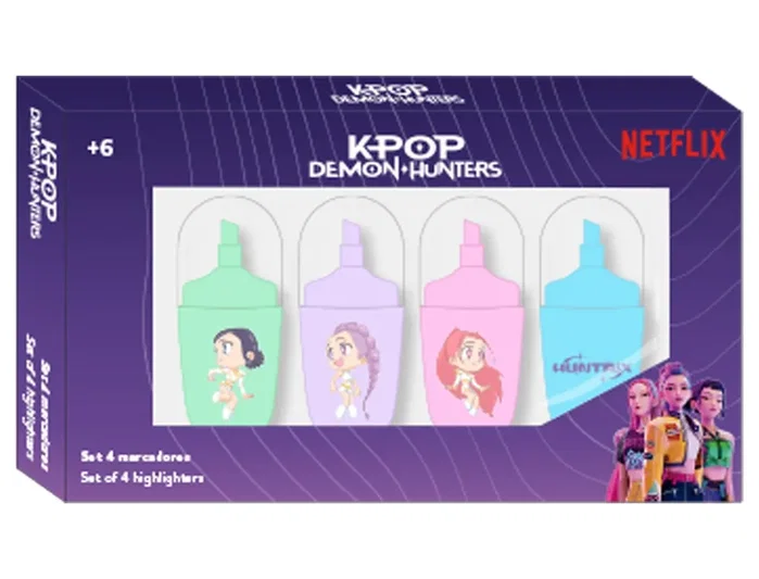 Safta Rotuladores Fluorescentes K-pop Demon Hunters Chibi, 4 Unidades Safta Rotuladores Fluorescentes K-pop Demon Hunters Chibi, 4 Unidades