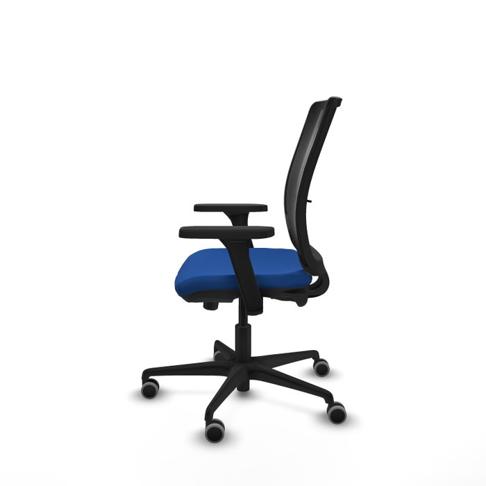 PIQUERAS Y CRESPO Silla de oficina Haches con mecanismo Sincro/Traslack, Azul y Negro