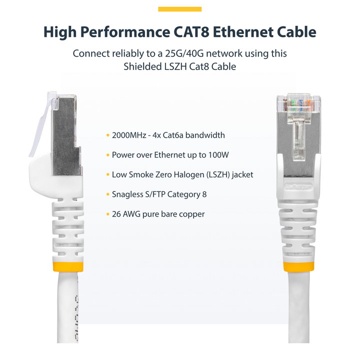 StarTech.com Cable de Red Ethernet CAT8 1m Azul Snagless S/FTP