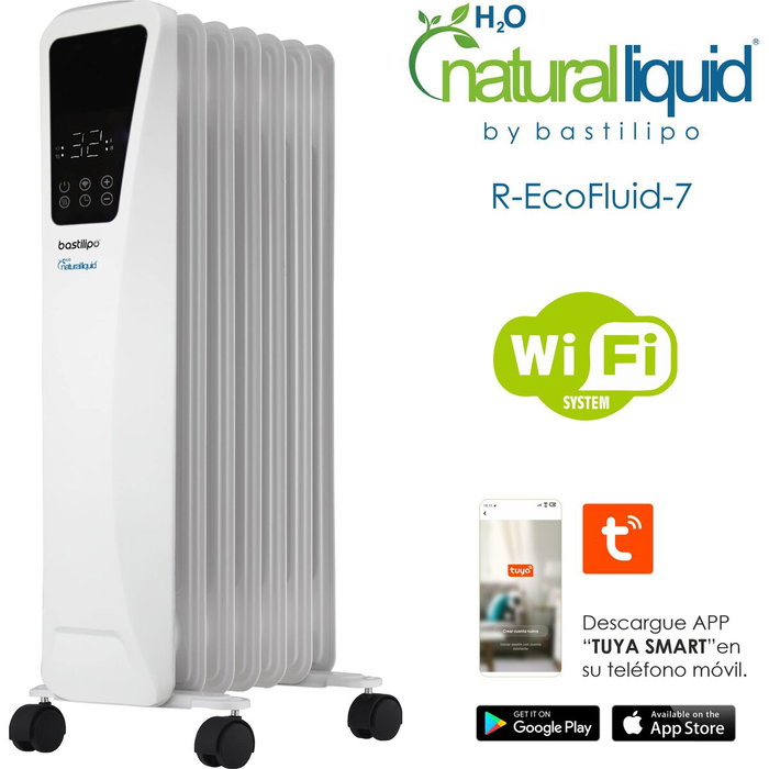 Radiador de Aceite Bastilipo R-ECOFLUID2-7 Blanco 1000 W