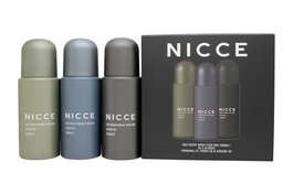 Nicce Deo Body Spray Gift Set 3 x 150ml Original 01 + Fresh 02 + Intense 03