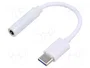 SAVIO Cable Jack 3,5mm a USB C 3.1, 0,12m, Blanco