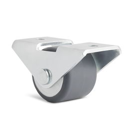 Q&Q Rueda Fija Pequeña Ø20 H22 Modelo Devon 381.58 - Acero y Goma Negra Zincada