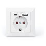 Digitus Enchufe de seguridad para montaje empotrado con USB Type-C™ y USB A, Blanco