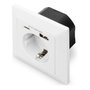 Digitus Enchufe de seguridad para montaje empotrado con USB Type-C™ y USB A, Blanco