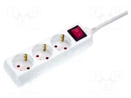 AS SCHWABE Prolongador de alimentación H05VV-F 3G1,5mm2 5m Blanco