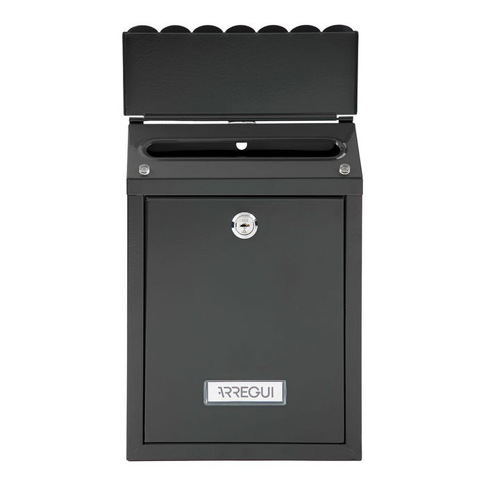 Arregui Buzón Civic Exterior Individual Pequeño Acero Negro 21.6 x 8 x 30 cm