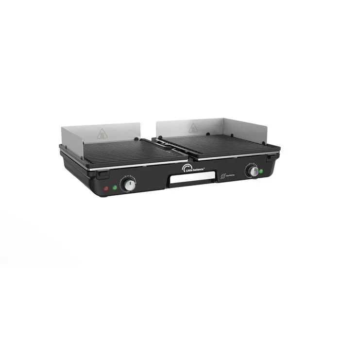 Little Balance LIT3760432530663 Plancha eléctrica Doble 2000 W 2 zonas cocción independiente Libre de PFAS Negro